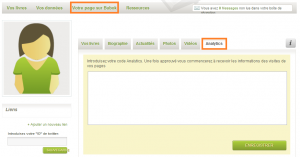 Service Analytics sur votre page d’auteur